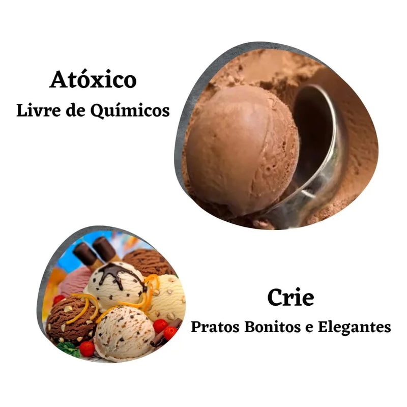 Kit até 3 Colheres de Sorvete Inox Acessório e Utensílio de Cozinha