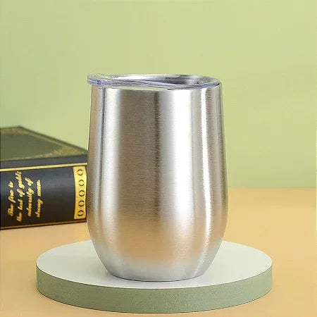 Copo Thallyta Pro Térmico Cuia de Inox 350ml Com Tampa Acrílica Sistema Abre e Fecha