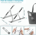 Suporte para Notebook De Alumínio Ajustável Para Notebook De 6 Ângulos Ajustável De Alumínio Dobrável E Ergonômico Para Desktop