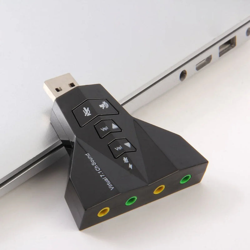 Adaptador de Placa de Som USB Externa 3D 7.1-P2 para Computador e Notebook Modelo T1