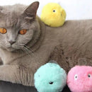 Bola de brinquedo inteligente de pelúcia para gatos, brinquedo elétrico interativo para treinamento de animais de estimação, produto com som e toque