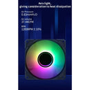 Cooler com ventoinha ARGB LED de 120 mm para gabinete de PC gamer, resfriamento super silencioso, iluminação eficiente, personalizável e de alto desempenho.