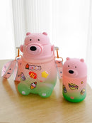 KIT Garrafas de Água 900ML + 200ML Infantil de Urso