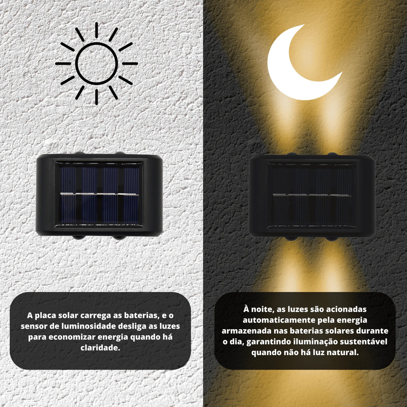 Kit 6 Luminária Solar Retro Wall Slot Sl02