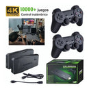 Videogame 4K Stick 20000 jogos retrô clássicos + 2 controles sem fio; console emulador portátil de 64 GB