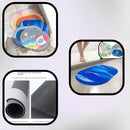 Design de carpete oval fofo multicolorido para banheiro absorvente de secagem rápida antiderrapante