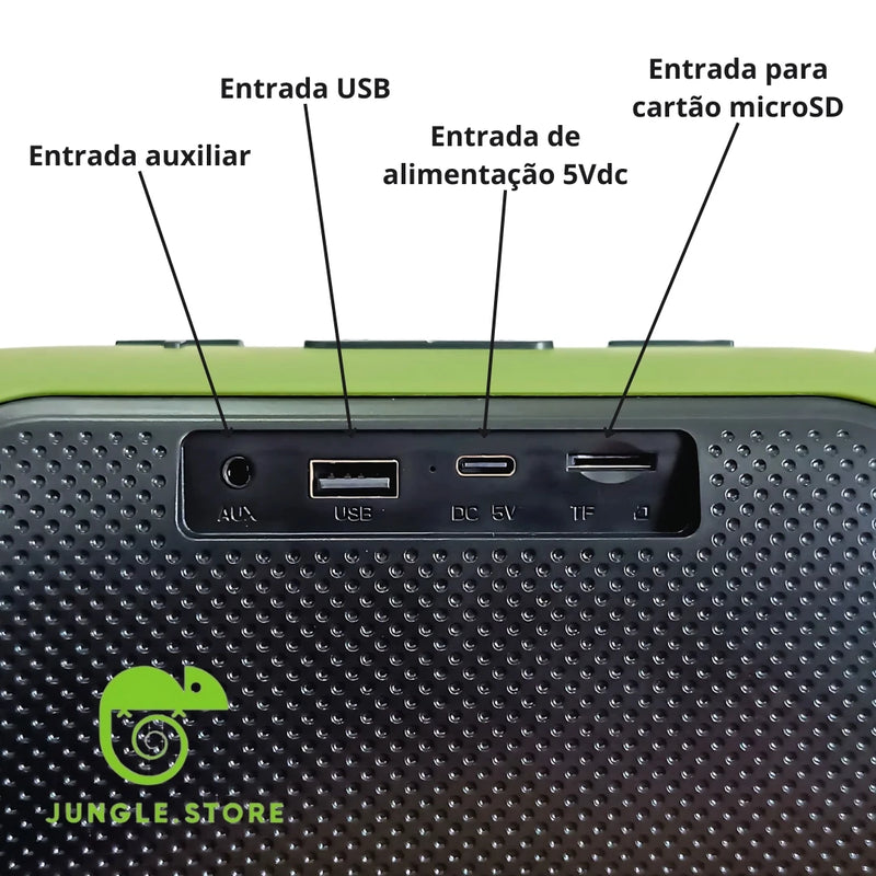 Caixa de Som Bluetooth com Alto-Falante Duplo e Subwoofer TWS Sem Fio D-G228