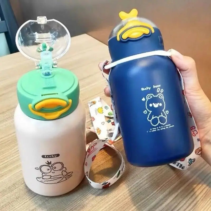 Garrafa Térmica Infantil Inox com Canudo 480ML