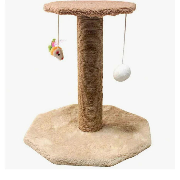 Arranhador Para Gatos Escalador Poste com Brinquedo Gato Duplo Exclusivo Cor Bege(23-19)