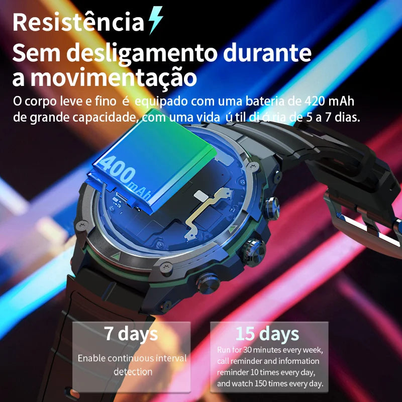 Relógio Inteligente MASX MOSS Ⅱ Relógio com Tela AMOLED de 1,43'', Chamadas Telefônicas Hi-Fi, Resistência de Nível Militar