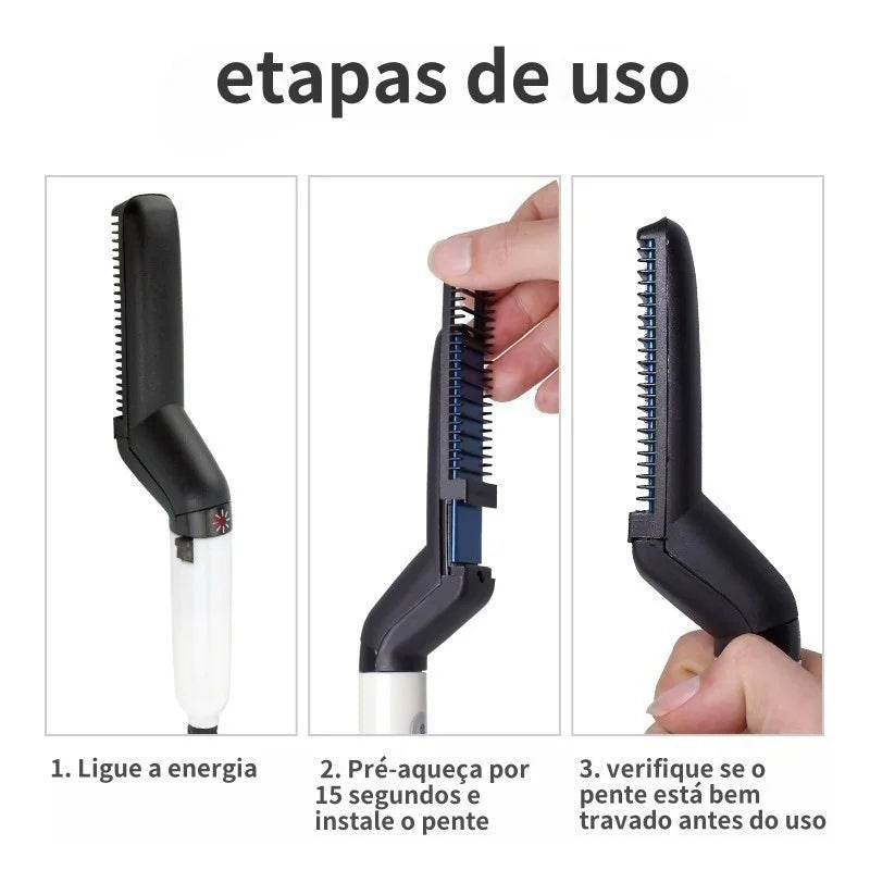 Chapinha Prancha Modeladora e Alisador de Cabelo e Barba Masculino