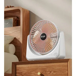 Mini Ventilador Portátil Bivolt USB Recarregável De Mesa 3 Niveis de Velocidade