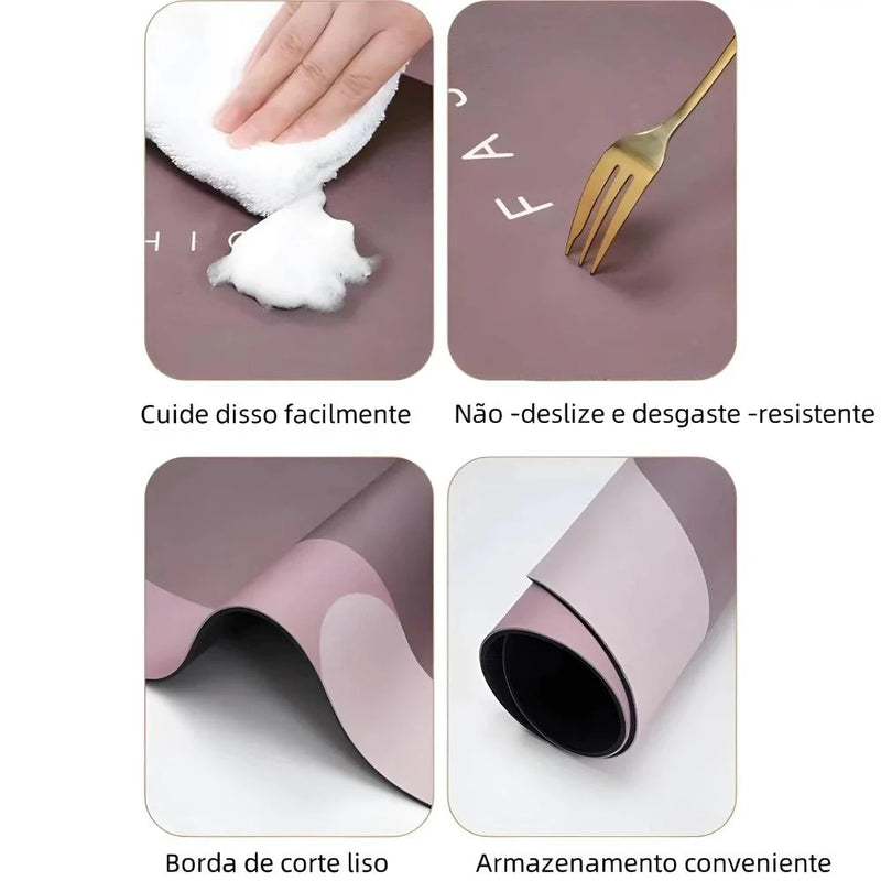 Tapete Retangular Multifuncional Para Banheiro Absorção Rápida, Antiderrapante