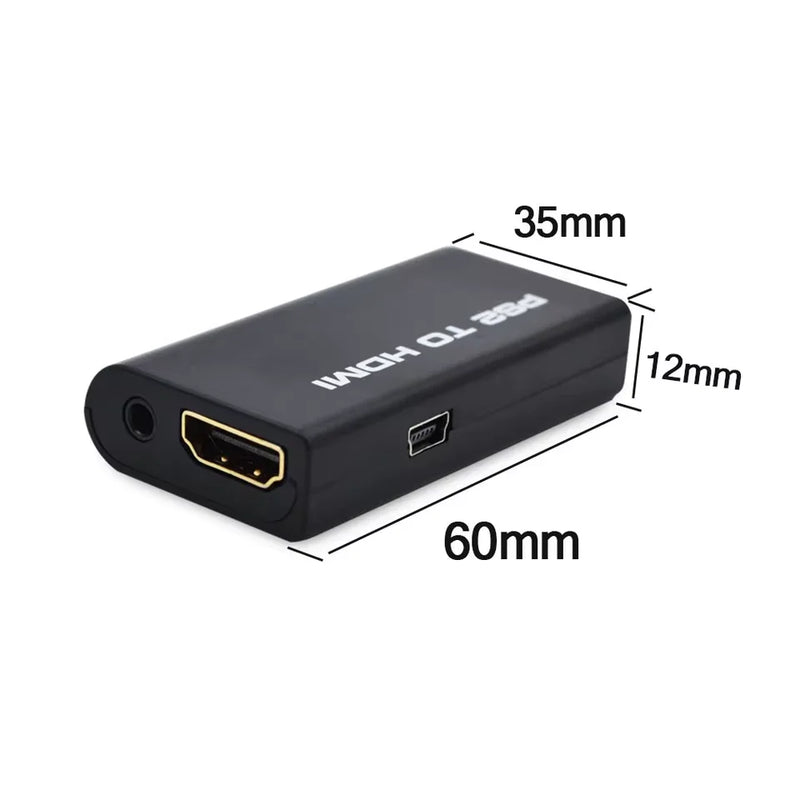 Adaptador Conversor de Áudio e Vídeo PS2 AV para Cabo HDMI de Alta Resolução - Conexão de TV, Monitor, Som e Imagem Estável