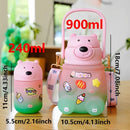 KIT Garrafas de Água 900ML + 200ML Infantil de Urso
