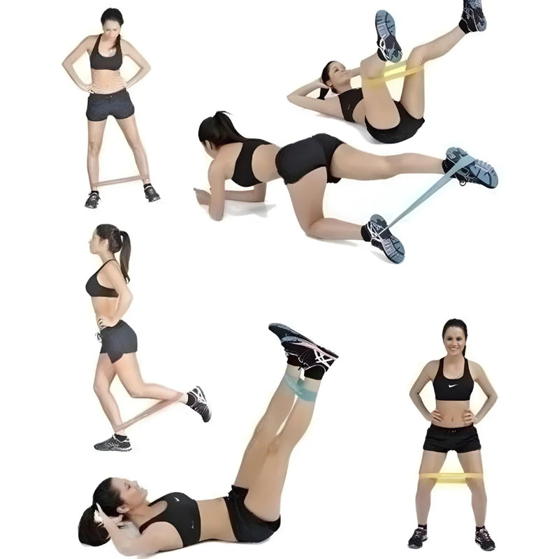 5 Faixas Elásticas de Resistência para Yoga, Pilates e Kit de Ginástica