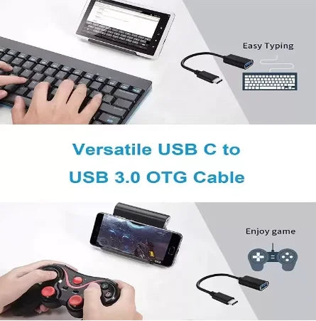 Cabo Adaptador Universal Tipo C ou V8 para USB Carregamento e Transferência de Dados - Compatível com Smartphones e Tablets Android