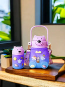 KIT Garrafas de Água 900ML + 200ML Infantil de Urso