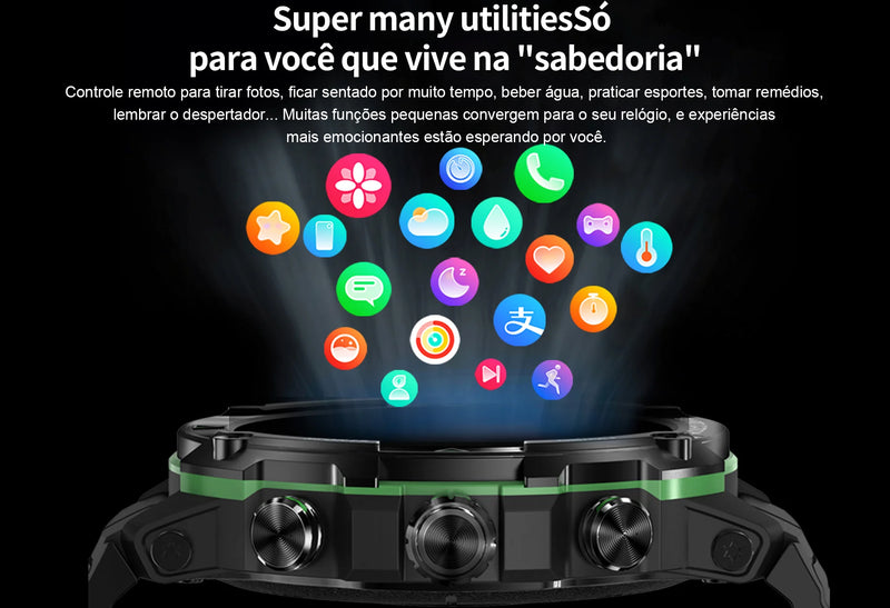 Relógio Inteligente MASX MOSS Ⅱ Relógio com Tela AMOLED de 1,43'', Chamadas Telefônicas Hi-Fi, Resistência de Nível Militar