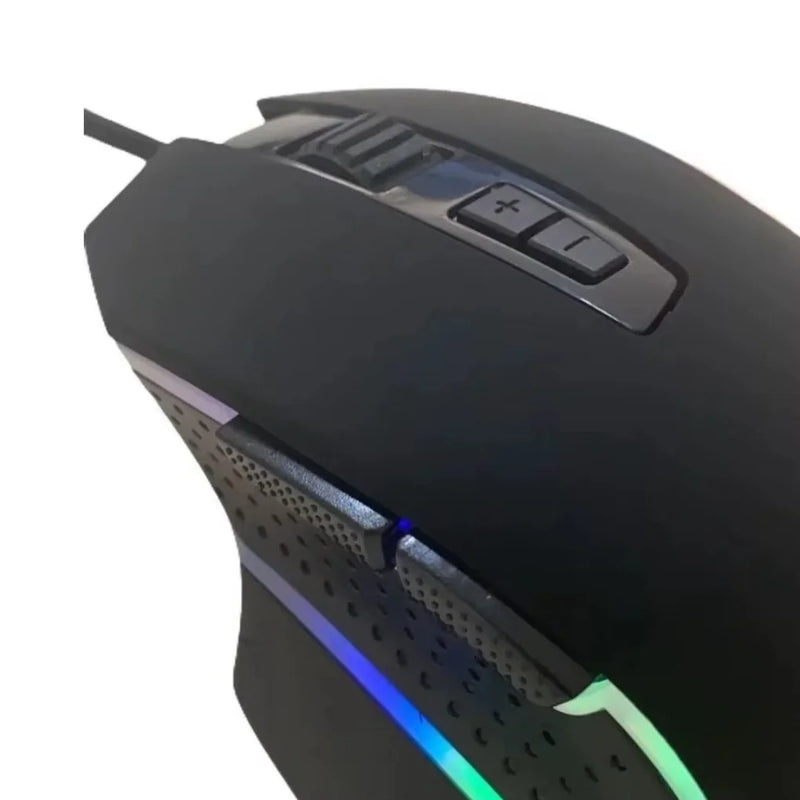 Mouse Gamer com Fio RGB LED com Botões Laterais 4800DPI para Jogar Mouse Gamer Mouse PC Ergonômico para Computador Gamer