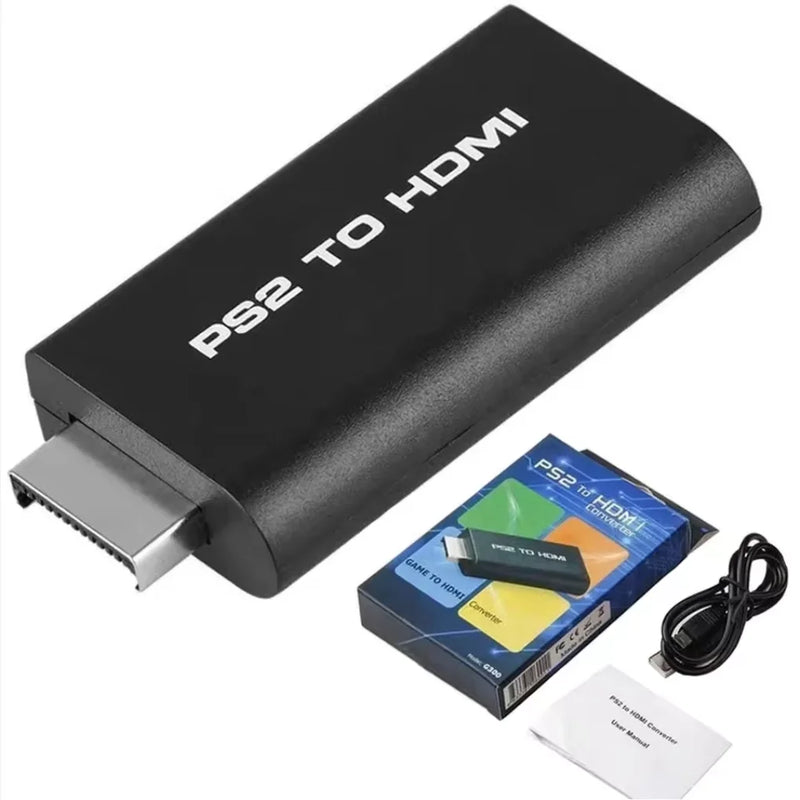 Adaptador Conversor de Áudio e Vídeo PS2 AV para Cabo HDMI de Alta Resolução - Conexão de TV, Monitor, Som e Imagem Estável