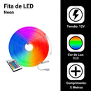 Fita LED Neon RGB Flexível de Alto Brilho 5M 12V com Controle