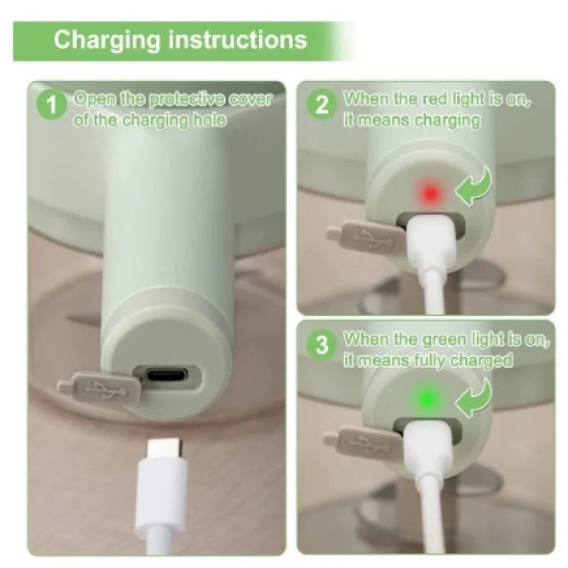 Mini Processador Elétrico cortador e fatiador de legumes
