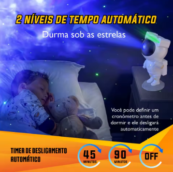 Projetor LED de céu estrelado e galáxia, de astronauta para quarto e sala de jogos
