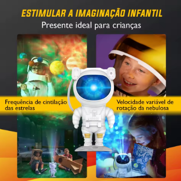 Projetor LED de céu estrelado e galáxia, de astronauta para quarto e sala de jogos