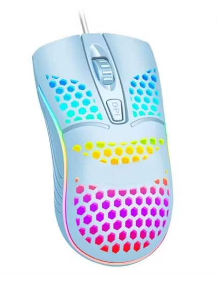 Mouse USB com RGB para Computador e Notebook - Design Moderno e Colorido