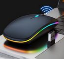 Mouse Sem Fio Optico Silencioso Ergonômico Recarregável Led RGB USB Wirelless 2.4ghz