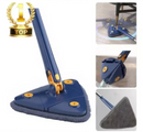 Mop Rodo De Limpeza Triangular, Giratório, Ajustável e Retrátil - Kit com 2 Panos de Mop