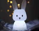 Mini Luminária Coelho Fofo - Abajur Led Silicone Touch Recarregável