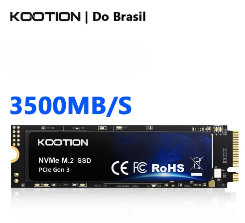 SSD M2 KOOTION X15 NVME 256GB ou 512GB PCIe 3.0x4 M.2 2280 Disco Rígido Interno para Laptop Desktop