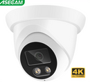 Câmera IP 4K 8MP Áudio Externo POE H.265 ONVIF Grande Angular 2,8mm AI Color Visão Noturna Câmera de Vigilância CCTV Doméstica