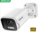 Nova câmera IP 4K de 8 MP com áudio externo POE H.265 Onvif Metal Bullet CCTV Home Câmera de segurança com visão noturna colorida de 4 MP