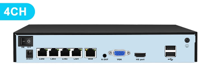Gravador de vídeo NVR POE 4K Ultra HD ONVIF H.265 48V Câmera IP com detecção facial Sistema de CFTV Câmera de vigilância de segurança em rede P2P