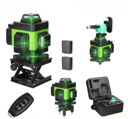 Nível laser de 2 baterias 8/12/16 linhas luz verde linha automática de alta precisão enviado do armazém do Brasil isento de impostos