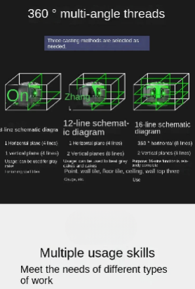 Nível laser de 2 baterias 8/12/16 linhas luz verde linha automática de alta precisão enviado do armazém do Brasil isento de impostos