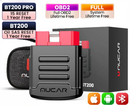 Ferramentas de diagnóstico automotivo MUCAR BT200 OBD2 Bluetooth Wifi Scanner para todos os carros Auto Testador OBD2 15 Redefinições de diagnóstico