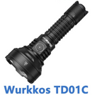 Lanterna tática recarregável Wurkkos TD01C 21700 LED USB-C 1800lm, alcance de 1000 m, IPX8, à prova d'água, com interruptor traseiro
