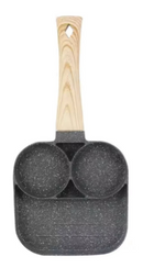 Frigideira antiaderente com 3 ou 4 divisórias para fritar ovos, bacon, carnes, frango, lanches, multiuso