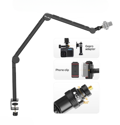 Suporte de braço de microfone VIJIM LS24 para câmera DSLR, suporte de mesa com suspensão ajustável e suporte de 1/4'' e 3/8'' para gravação