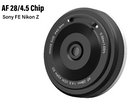 Lente de câmera VILTROX AF 28mm F4.5 com chip autofoco e moldura completa retrô fina para montagem Fujifilm X Sony E Nikon Z