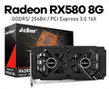 JIESHUO Original Radeon RX750, RX580, RX590 8GB Placa de Vídeo 256Bit 2048SP GDDR5 Memória Placa de Videogame PCIE3.0x16 DVI DP para Computador Desktop