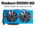 JIESHUO Original Radeon RX750, RX580, RX590 8GB Placa de Vídeo 256Bit 2048SP GDDR5 Memória Placa de Videogame PCIE3.0x16 DVI DP para Computador Desktop