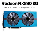 JIESHUO Original Radeon RX750, RX580, RX590 8GB Placa de Vídeo 256Bit 2048SP GDDR5 Memória Placa de Videogame PCIE3.0x16 DVI DP para Computador Desktop