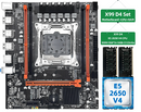 Kit de placa-mãe MOUGOL X99 D4 com processador Intel LGA2011-3 Xeon E5 2650 V4 + memória RAM DDR4 2x8GB 2133MHz NVMe M.2 SATA para jogos.
