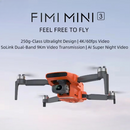 Drone FIMI MINI 3: Novo Drone com Vídeo Noturno Super Inteligente em 4K a 60fps, Alcance de 9km, Gimbal de 3 Eixos, Design Ultraleve de 249g e Rastreamento Inteligente Profissional.