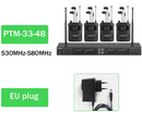 Sistema de monitoramento intra-auricular mono de 4 canais com retorno de palco sem fio Phenyx pro PTM-33 e suporte para rack, ideal para igrejas e casamentos.